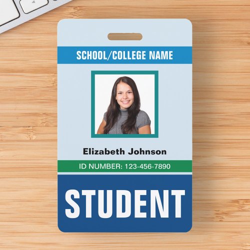 Customized Name and Photo  Student ID Card Badge