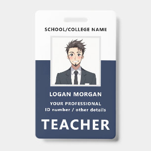 Customized Name and Photo Teacher ID Card Badge