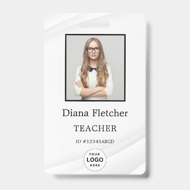 Customized Name and Photo Teacher ID Card Badge (Front)