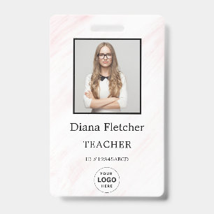 Customized Name and Photo Teacher ID Card Badge