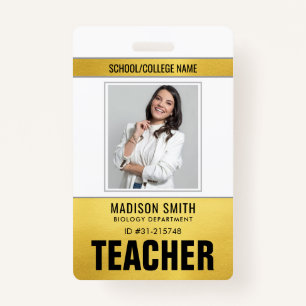Customized Name and Photo Teacher ID Card Badge