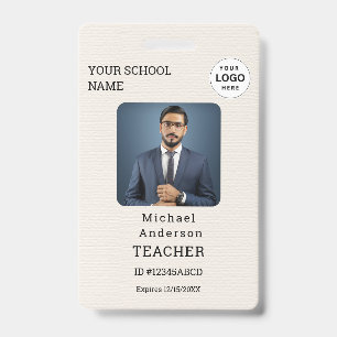 Customized Name and Photo Teacher ID Card Badge