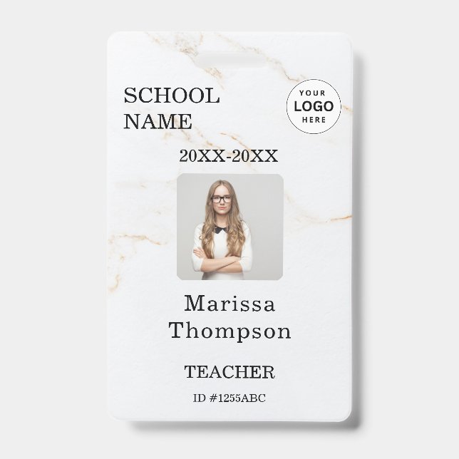 Customized Name and Photo Teacher ID Card Badge (Front)