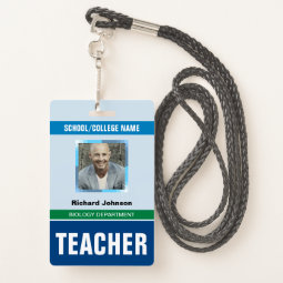 Customized Name and Photo Teacher ID Card Badge Zazzle Customized Name and Photo Teacher ID Card Badge Zazzle