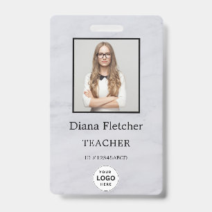 Customized Name and Photo Teacher ID Card Badge
