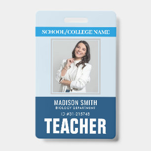 Customized Name and Photo Teacher ID Card Badge