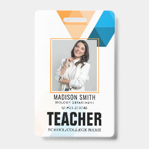 Customized Name and Photo Teacher ID Card Badge