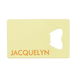 Customized Name And Text Simple Stylish Monogram Credit Card Bottle Opener