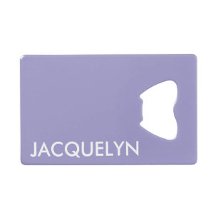 Customized Name And Text Simple Stylish Monogram Credit Card Bottle Opener