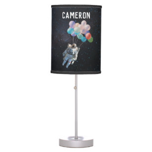 Customized Name Astronaut Stars & Space Balloons Table Lamp