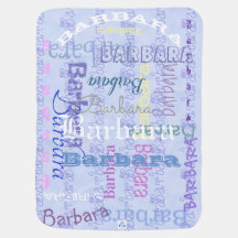 Customized Name Baby pink-purple blanket-2 sided