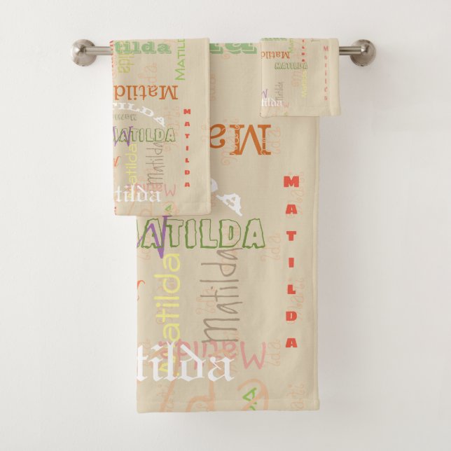 Customized Name Bath Towel Set-perfect for camp: (Insitu)