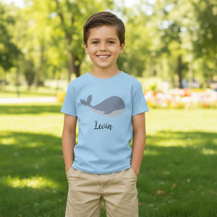 Customized Name Blue Whale Birthday T-Shirt