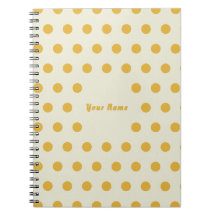 Customized Name Candy Yellow Dots Pattern Notebook