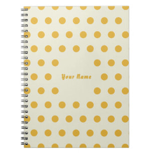 Customized Name Candy Yellow Dots Pattern Notebook