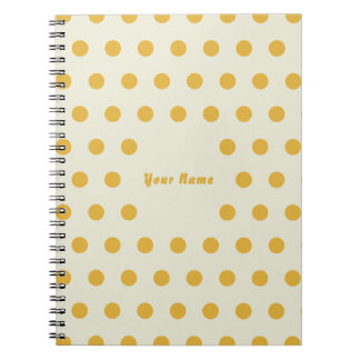 Customized Name Candy Yellow Dots Pattern Notebook