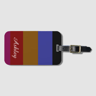 Customized Name Colourful Stylish Modern Elegant Luggage Tag