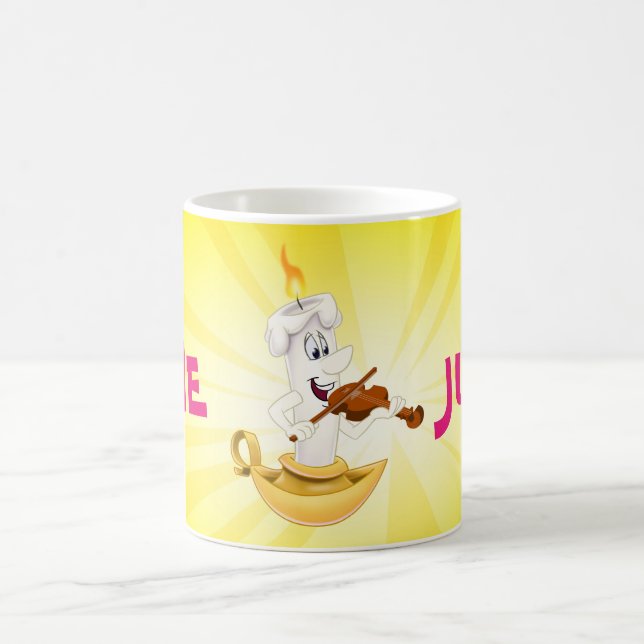 customized name cute cartoon candle mug yellow (Center)
