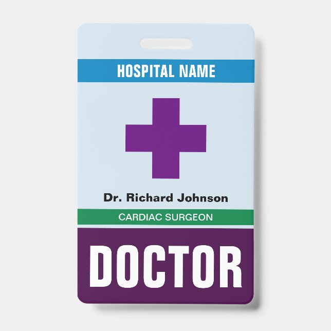 Customized Name Doctor ID Card Badge (Front)