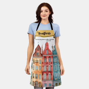 Customized Name Dutch Houses Apron with scripture