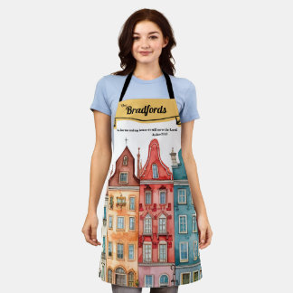 Customized Name Dutch Houses Apron with scripture