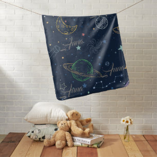[customized name] Galaxy Space Child Care  Baby Blanket