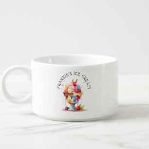 Customized Name Ice Cream Bowl - Colorful Fruit