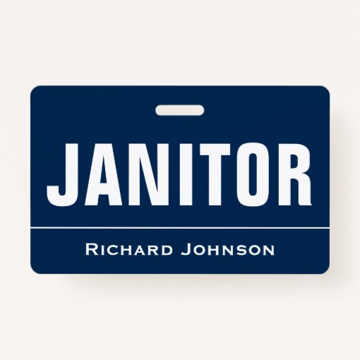 Customized Name Janitor Badge Zazzle