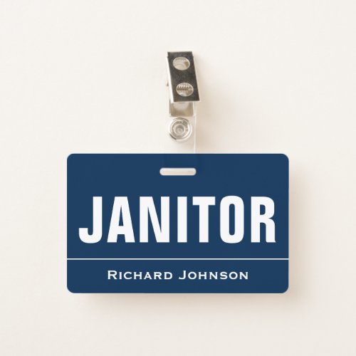Customized Name Janitor Badge