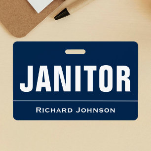 Customized Name Janitor Badge
