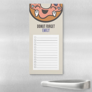 Customized Name Kawaii Donut Forget Checklist Magnetic Notepad
