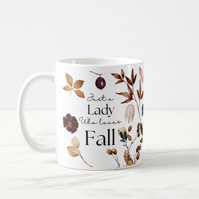 Customized Name Leaves Fall  Coffee Mug (Left)