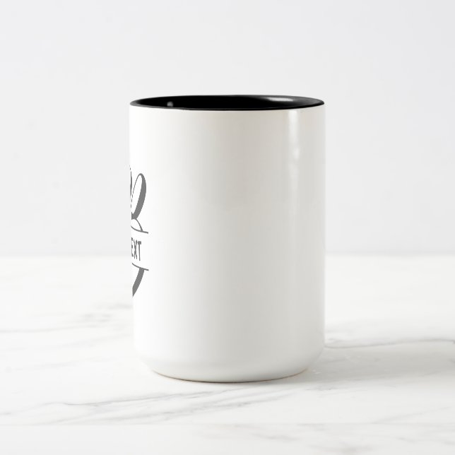 Customized name mug-Initials-Holiday gift Two-Tone Coffee Mug (Center)