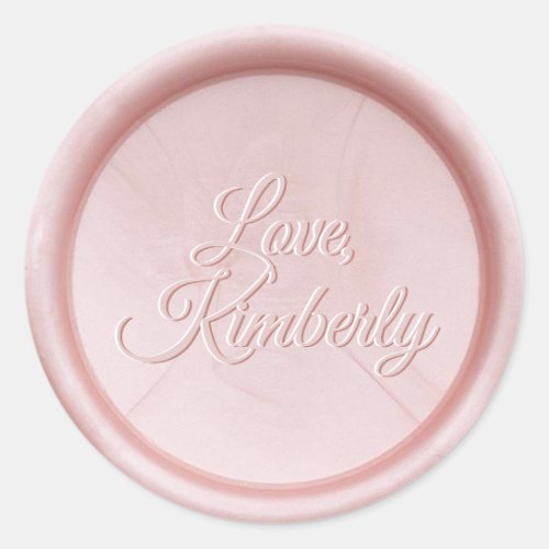 Customized Name Pearl Pink Wax Seal Sticker