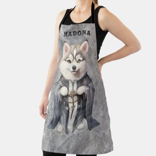 customized Name Priest King Siberian Husky Dog Apron