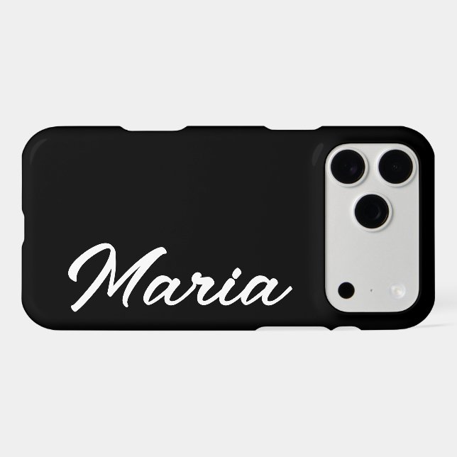 CUSTOMIZED NAME SIMPLE STYLISH MODERN MINIMAL MONO iPhone CASE (Back Horizontal)