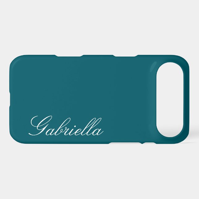 Customized Name Simple Stylish Modern Minimal Mono iPhone Case (Back Horizontal)
