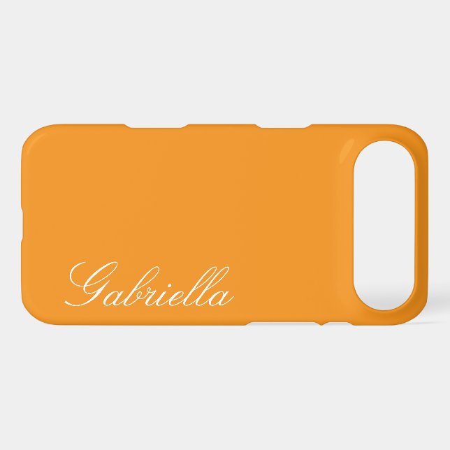 Customized Name Simple Stylish Modern Minimal Mono iPhone Case (Back Horizontal)