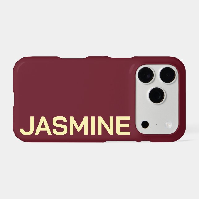 Customized Name Stylish Minimal Monogram Modern iPhone Case (Back Horizontal)