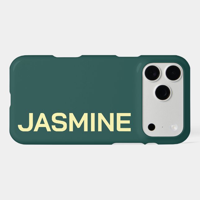 Customized Name Stylish Minimal Monogram Modern iPhone Case (Back Horizontal)