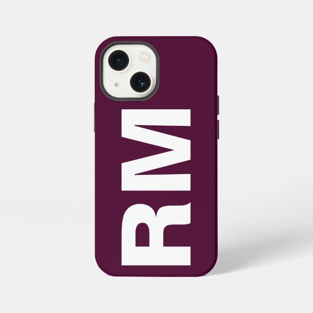 Customized Name Stylish Modern Elegant Wine Colour iPhone Case (Back)