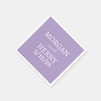 CUSTOMIZED NAME STYLISH MODERN LAVENDER WEDDING NAPKINS