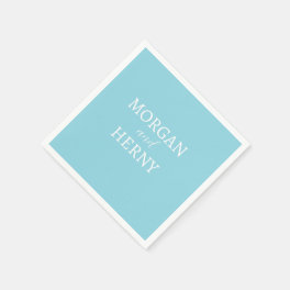 CUSTOMIZED NAME STYLISH MODERN LIGHT GREEN WEDDING NAPKINS