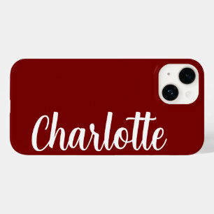 Customized Name Stylish Modern Minimal Cherry Red Case-Mate iPhone 14 Case