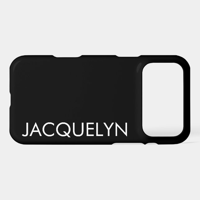 Customized Name Stylish Modern Minimal Monogram  iPhone Case (Back Horizontal)