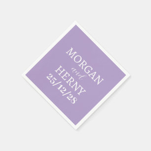 CUSTOMIZED NAME STYLISH MODERN PALE PURPLE WEDDING NAPKINS