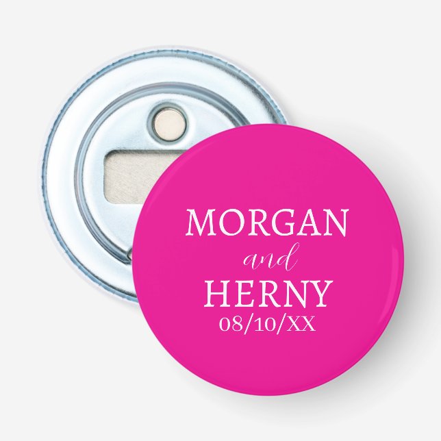 CUSTOMIZED NAME STYLISH MODERN WEDDING  BOTTLE OPENER (Front)