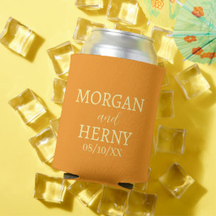 CUSTOMIZED NAME STYLISH MODERN WEDDING  CAN COOLER