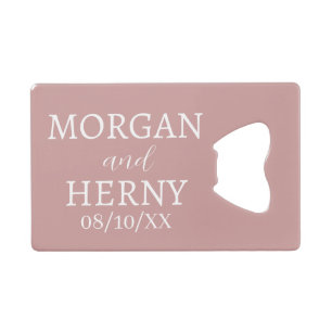 CUSTOMIZED NAME STYLISH MODERN WEDDING CREDIT CARD BOTTLE OPENER