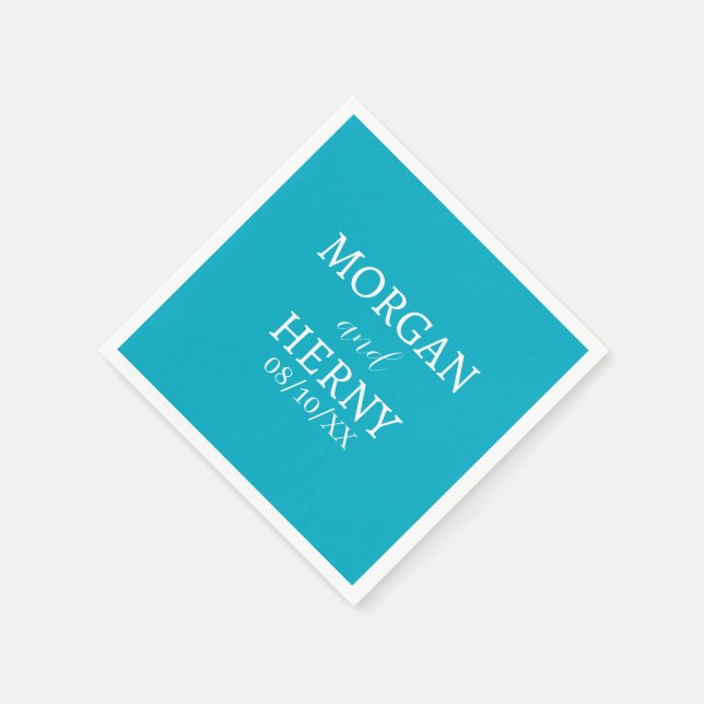 CUSTOMIZED NAME STYLISH MODERN  WEDDING  NAPKINS (Corner)
